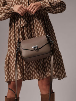 Сумка кожаная через плечо Azaro 3684 тауп