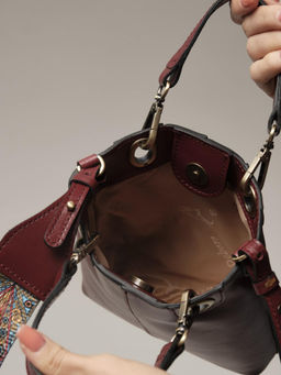 Сумка кожаная кросс-боди Deboro 30347 бордовый