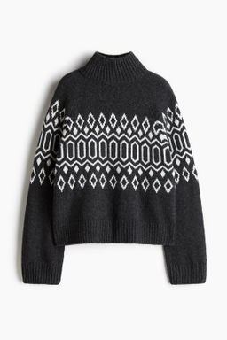 Jersey en punto jacquard con cuello perkins - H&m фото 7