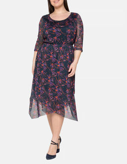 Платье, сине-пестрое