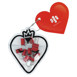 Зажимы канцелярские, арт. 71500 / 48 КОКЕТЛИВОЕ СЕРДЕЧКО (10 шт. в наборе, размер: 15х25 мм, материа