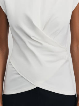 Футболка из хлопка с запахом / Zarina  фото 6