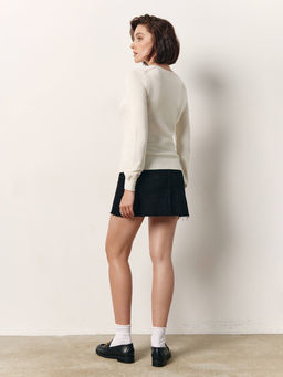 CONTE CON-612 Джинсовая юбка-mini на пуговицах с необработанным краем black black