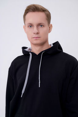 Худи мужское из футера 3-х нитки черный - Амадэль фото 6