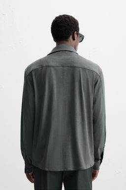 LIGHTWEIGHT FAUX SUEDE OVERSHIRT - Zara фото 19