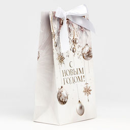 Цена за 2 шт. Пакет подарочный новогодний с лентой Волшебный Новый год, 13?23?7 см - Дарите счастье фото 3