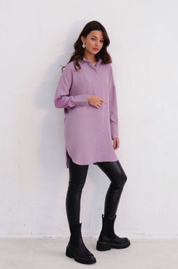 Базовая удлинённая рубашка свободного силуэта - Martichelli фото 100