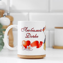 Кружка чайная керамическая Любимой дочке, 320 мл