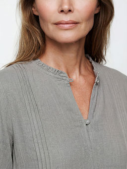 Bisiklet Yaka Balon Kollu Elbise