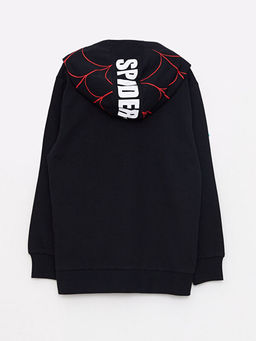 Kap??onlu Spiderman Bask?l? Uzun Kollu Erkek ?ocuk Fermuarl? Sweatshirt - Waikiki фото 2