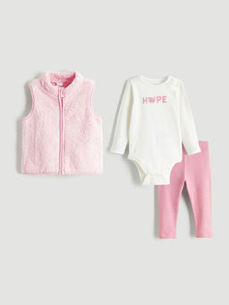 Bask?l? K?z Bebek 3l? Tak?m