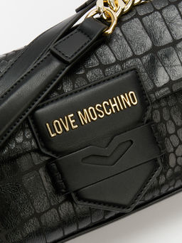 Женская сумка на плечо LOVE MOSCHINO SUPER SOFT CROCO Артикул 4192156, черный  фото 4