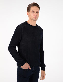 Lacivert Slim Fit Bisiklet Yaka Triko Kazak - Pierre cardin фото 3