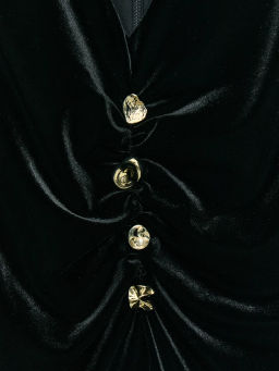 Бархатное платье с драпировкой и пуговицами / Zarina