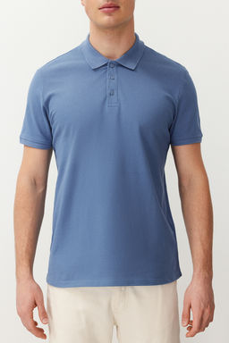 TRENDYOL MAN Indigo Regular/Normal Kesim Dokulu Polo Yaka T-Shirt TMNSS24PO00043 - Trendyolmilla фото 6