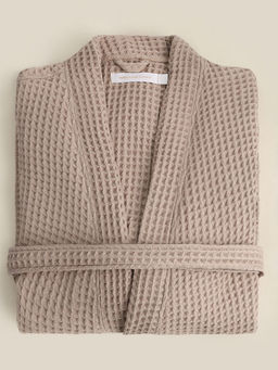 Халат вафельный мужской SL HOME: Boho «Саббиа», размер S, хлопок 100%, коричневый