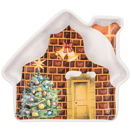 ТАРЕЛКА AGNESS С НОВЫМ ГОДОМ! В ФОРМЕ ДОМИКА 23,5*19*2,5 СМ