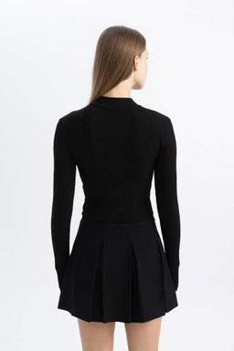 Кардиган приталенного кроя в рубчик с камзолом - Defacto фото 5