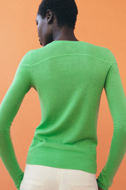 JERSEY PUNTO FINO CON LANA / VERDE - Zara фото 3