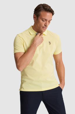 Erkek A__k Sar_ Regular Fit Polo Yaka Basic Ti__rt