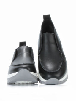 01-5576-1 BLACK Ботинки демисезонные женские (натуральная кожа, байка)