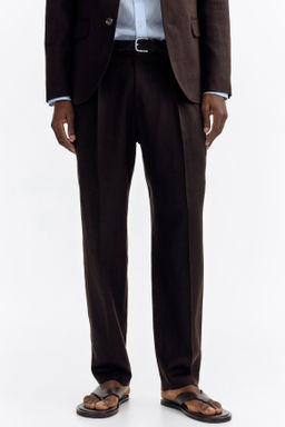 Pantal?n sastre en mezcla de lino Regular Fit - H&m фото 4