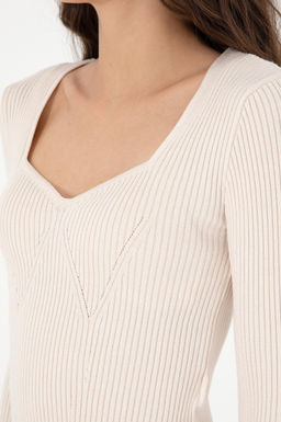 Женский кремовый свитер Неожиданная скидка в корзине - U.s. polo assn фото 7