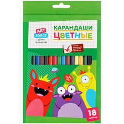 Карандаши ArtSpace "Монстрики" 18цв. (CP_41031) в карт. уп.
