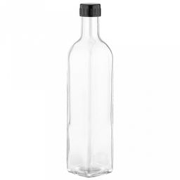 Бутылка стеклянная Сочи 520мл, 5,5х5,5см h27см, пластмассовая винтовая крышка, горло д2см (Китай)