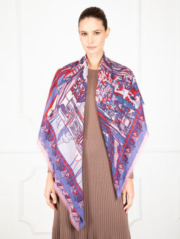 Платок жен. шелк+шерсть+мод 120х120 E16-7273-07 - Eleganzza фото 4