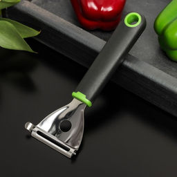 Овощечистка Доляна Lime, 17,5×6 см, цвет чёрно-зелёный