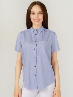 Рубашка жен.арт.329-2,бело-голубая - Binita фото 2