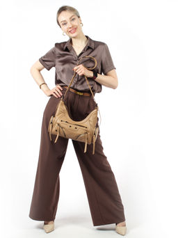 LACCOMA сумка АК6146-бежевый натуральная кожа полиэстер