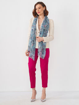 Большой, мягкий, тонкий и очень нежный двусторонний палантин с рисунком в стиле арт-деко - Tantino фото 2