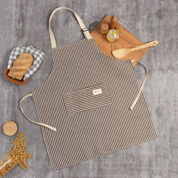 Фартук Доляна с карманом, коричневый, 70×65±4 см, 100% хлопок, рогожка