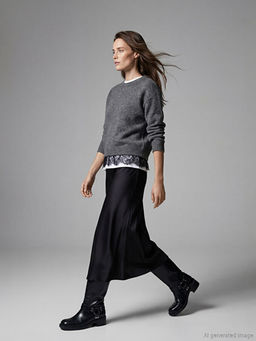 Bisiklet Yaka Dantel Detayl? Kad?n Triko Kazak