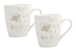 Кружка, 350 мл, 2 шт, фарфор P, белая, Цветы и листья, Florance - Anna lafarg фото 4