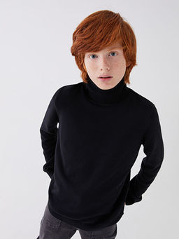 Bal?k?? Yaka Basic Uzun Kollu Erkek ?ocuk Triko Kazak