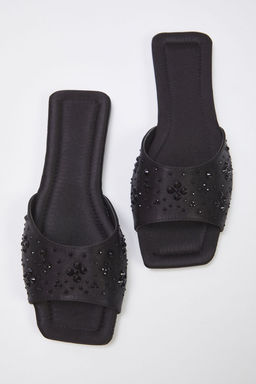 Trendyol Shoes Siyah Tasl? Saten S?k Kad?n Terlik TAKSS25TE00025 - Trendyolmilla фото 8