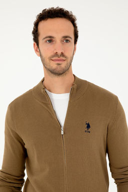 Мужской базовый трикотажный кардиган цвета хаки - U.s. polo assn фото 2