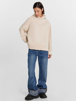 Худи женское светло-бежевое с печатью