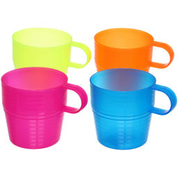 Цена за 2 шт. Кружка пластиковая 300мл в наборе 4шт "Ассорти", микс цветов