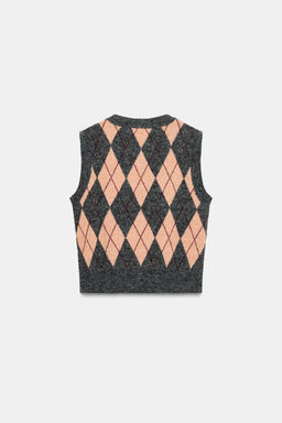 ARGYLE KNIT VEST - Zara фото 6