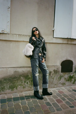 FITTED LEATHER BLAZER - Zara фото 2