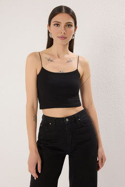 Trendyolmilla Antrasit-Beyaz-Bordo-Bej 4lu Paket Ask?l? Crop Vucuda Oturan Esnek Orme Atlet TWOSS25AL00051  фото 6