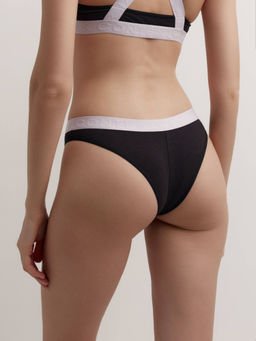 CONTE FLEXIBLE LBR 2239 Трусы бразилиана из бабука black-lavender - Conte elegant фото 3