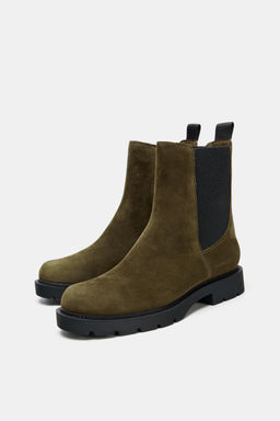 FLAT SUEDE ANKLE BOOTS - Zara фото 4