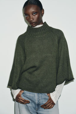 KNIT PONCHO SWEATER - Zara фото 2