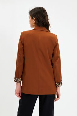 Kahverengi Regular Astar Detayl? Dokuma Blazer Ceket TWOAW20CE0316