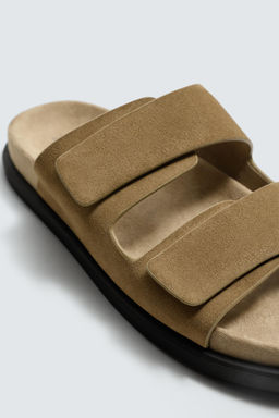 DOUBLE STRAP LEATHER SANDALS - Zara фото 6